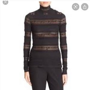 NWOT Clinq à Sept Antonia Turtle‎ Neck Lace Top